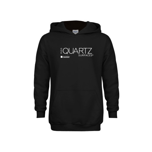 Youth Black Fleece Hoodie-ONE Quartz Vertical