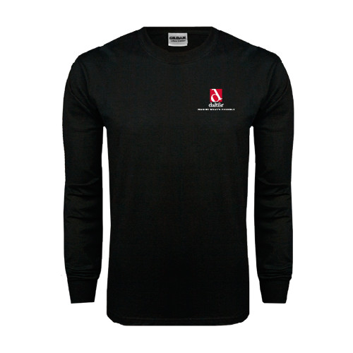 Black Long Sleeve T Shirt-Daltile Stacked Logo w/Tagline