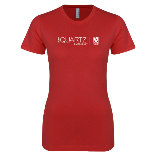 Next Level Womens Red Boyfriend Tee-ONE Quartz Horizontal