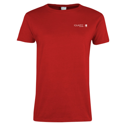 Womens Short Sleeve Red Tee-ONE Quartz Horizontal