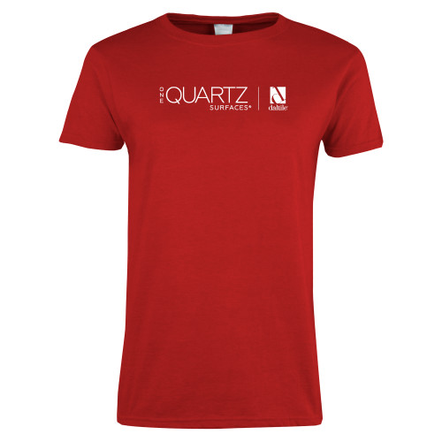 Womens Short Sleeve Red Tee-ONE Quartz Horizontal