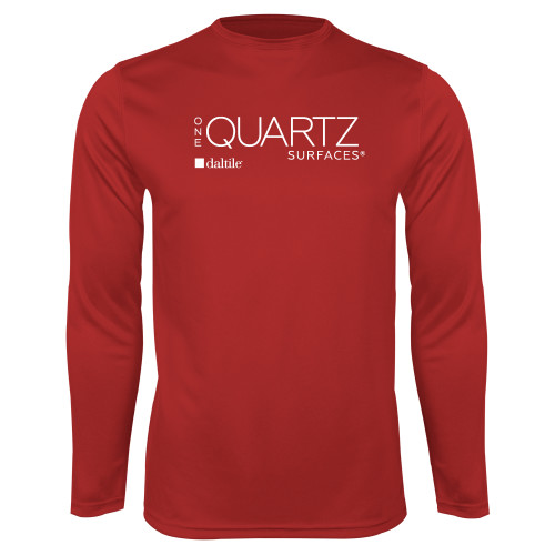 Red Performance Long Sleeve Shirt-ONE Quartz Vertical