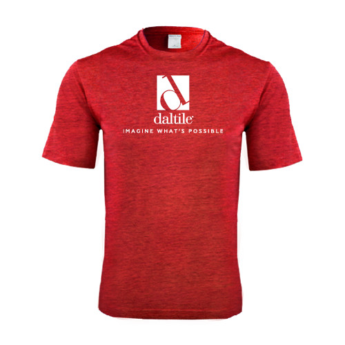 Red Heather Performance Contender Tee-Daltile Stacked Logo w/Tagline