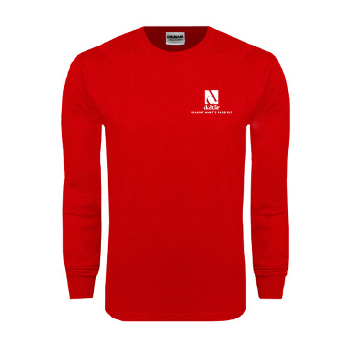 Red Long Sleeve T Shirt-Daltile Stacked Logo w/Tagline