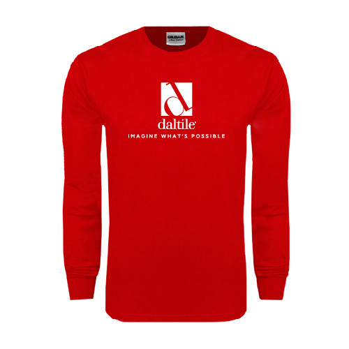 Red Long Sleeve T Shirt-Daltile Stacked Logo w/Tagline