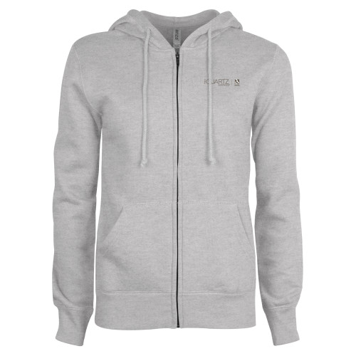 ENZA Womens Grey Fleece Full Zip Hoodie-ONE Quartz Horizontal