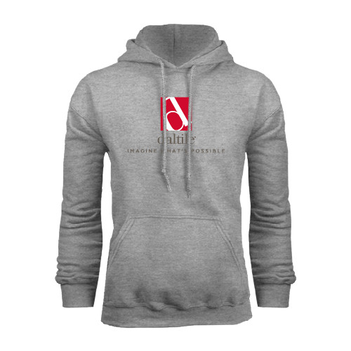 Grey Fleece Hoodie-Daltile Stacked Logo w/Tagline