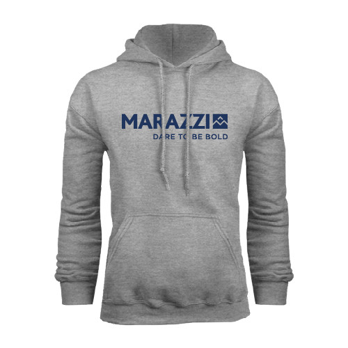 Grey Fleece Hoodie-Marazzi Logo w/Tagline