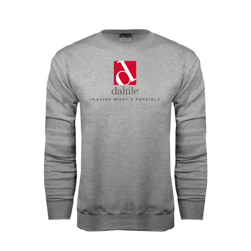Grey Fleece Crew-Daltile Stacked Logo w/Tagline
