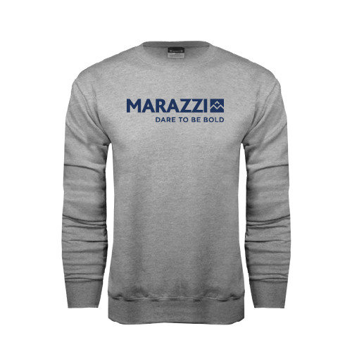 Grey Fleece Crew-Marazzi Logo w/Tagline