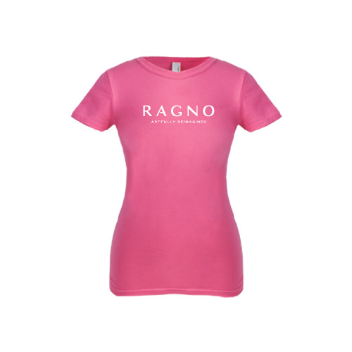 Next Level Girls Fuchsia Fashion Fit T Shirt-Ragno w/Tagline