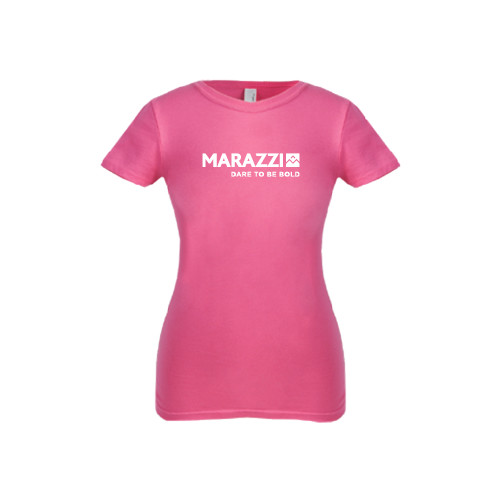 Next Level Girls Fuchsia Fashion Fit T Shirt-Marazzi Logo w/Tagline