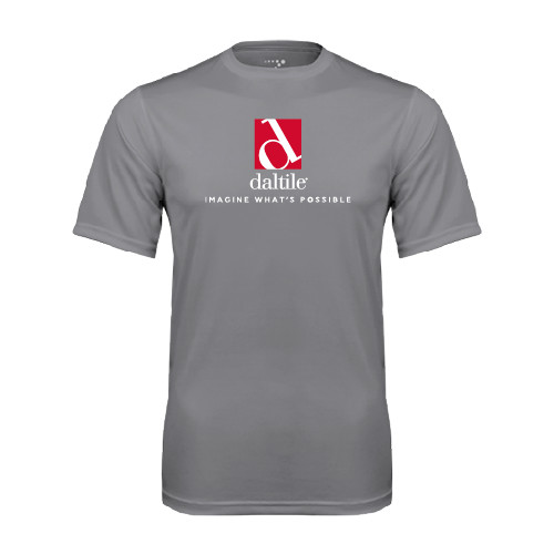 Grey Concrete Performance Tee-Daltile Stacked Logo w/Tagline