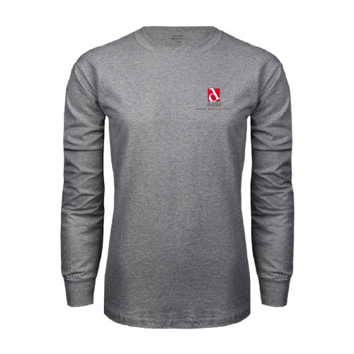 Grey Long Sleeve T Shirt-Daltile Stacked Logo w/Tagline