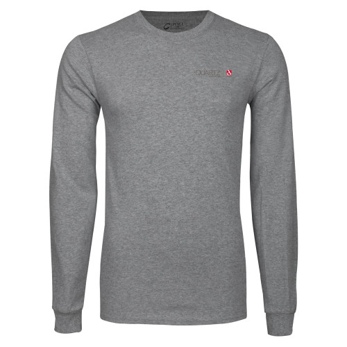 Grey Long Sleeve T Shirt-ONE Quartz Horizontal