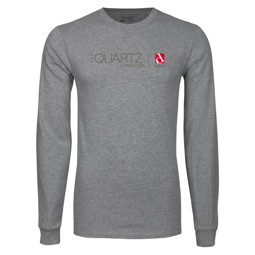 Grey Long Sleeve T Shirt-ONE Quartz Horizontal