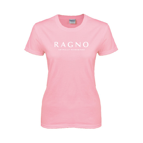 Womens Pink Short Sleeve Tee-Ragno w/Tagline