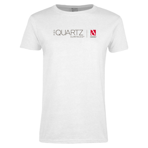 Womens White Short Sleeve Tee-ONE Quartz Horizontal