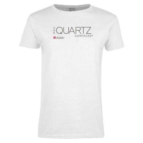Womens White Short Sleeve Tee-ONE Quartz Vertical