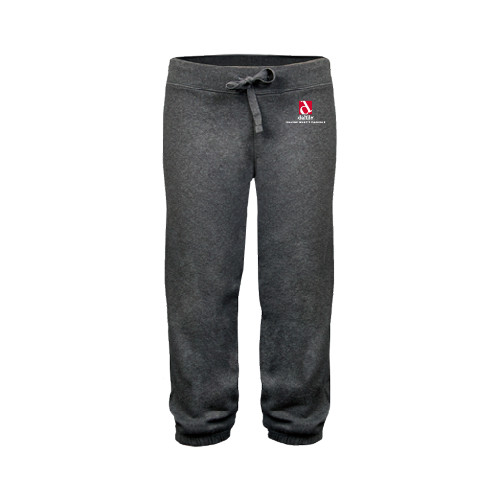 ENZA Womens Dark Heather Banded Fleece Capri-Daltile Stacked Logo w/Tagline