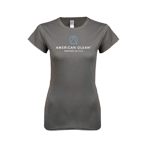 Next Level Womens Charcoal Boyfriend Tee-American Olean w/Tagline