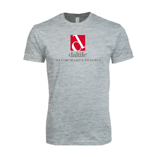 Next Level Heather Grey SoftStyle T Shirt-Daltile Stacked Logo w/Tagline