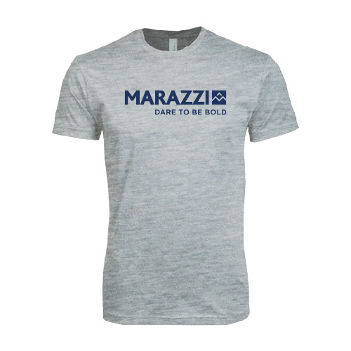 Next Level Heather Grey SoftStyle T Shirt-Marazzi Logo w/Tagline