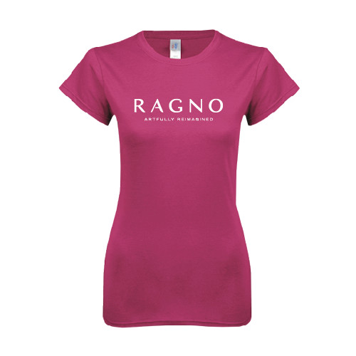 Next Level Womens Fuchsia Boyfriend Tee-Ragno w/Tagline