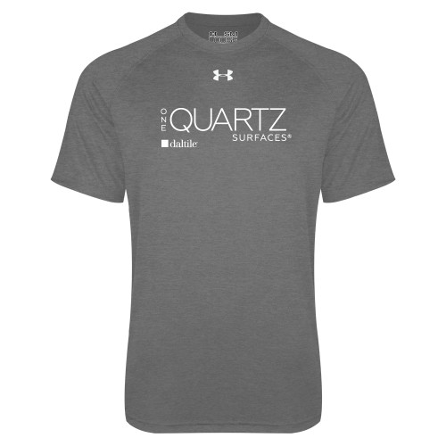 Under Armour Carbon Heather Tech Tee-ONE Quartz Vertical