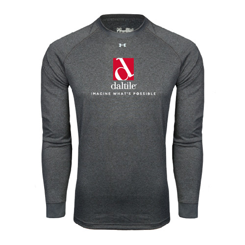 Under Armour Carbon Heather Long Sleeve Tech Tee-Daltile Stacked Logo w/Tagline