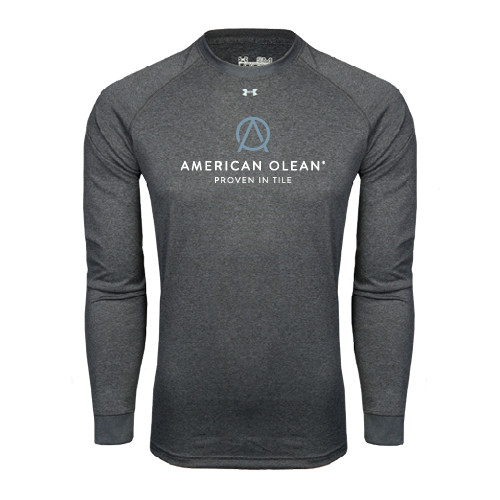 Under Armour Carbon Heather Long Sleeve Tech Tee-American Olean w/Tagline
