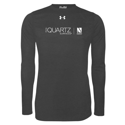 Under Armour Carbon Heather Long Sleeve Tech Tee-ONE Quartz Horizontal