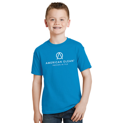 Youth Sapphire T Shirt-American Olean w/Tagline
