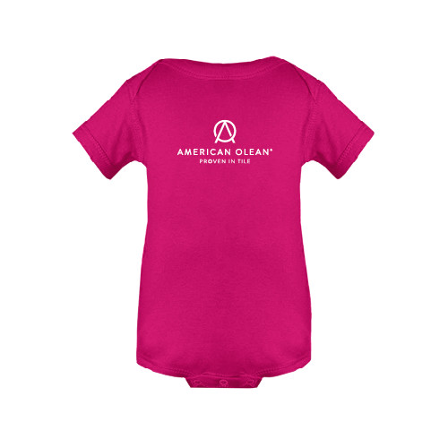 Fuchsia Infant Onesie-American Olean w/Tagline