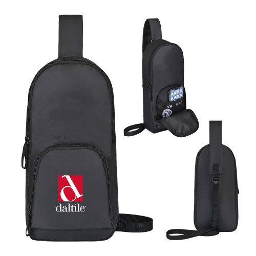 Repeat Lite Black Recycled Poly Sling-Daltile Stacked Logo