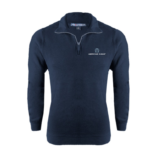 Navy Slub Fleece 1/4 Zip Pullover-American Olean