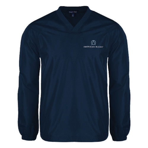 Navy V Neck Raglan Windshirt-American Olean
