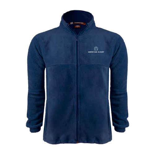 Navy Fleece Full Zip  Jacket-American Olean