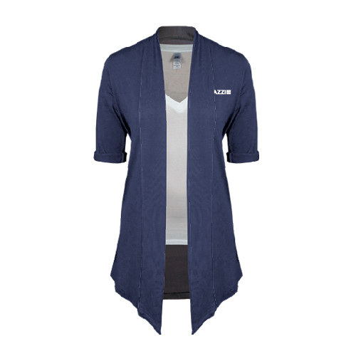 Womens Navy Drape Front Cardigan Sweater -Marazzi