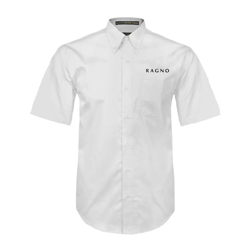 White Twill Button Down Short Sleeve-Ragno