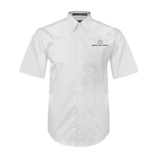 White Twill Button Down Short Sleeve-American Olean