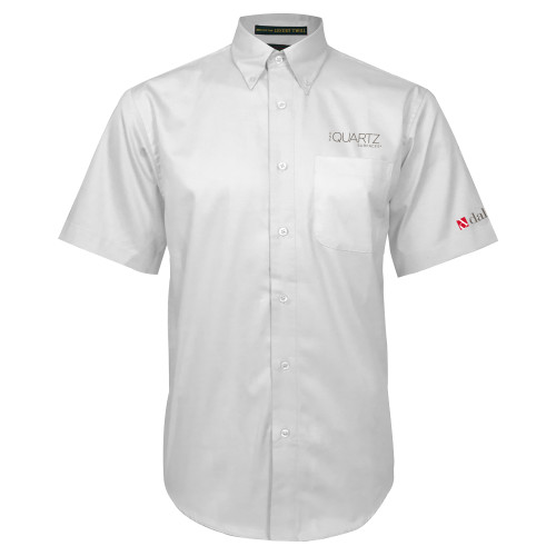 White Twill Button Down Short Sleeve-ONE Quartz Surfaces