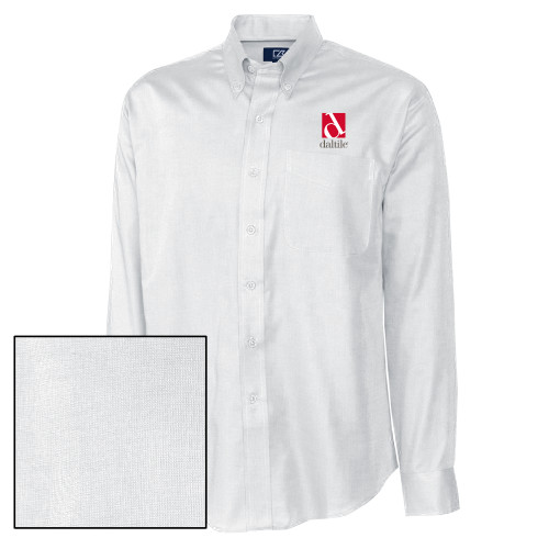 Cutter & Buck Nailshead Long Sleeve Button Down White-Daltile Stacked Logo