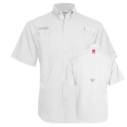 Columbia White Tamiami Performance Short Sleeve Shirt-ONE Quartz Surfaces