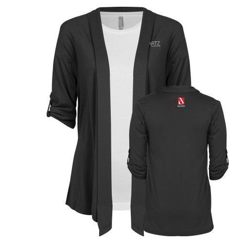 Womens Grey Drape Front Cardigan Sweater-ONE Quartz Surfaces