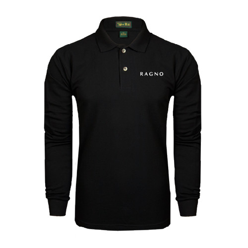 Black Long Sleeve Polo-Ragno