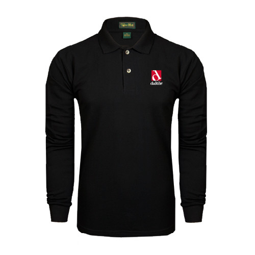Black Long Sleeve Polo-Daltile Stacked Logo
