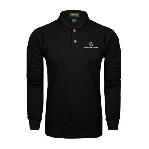 Black Long Sleeve Polo-American Olean