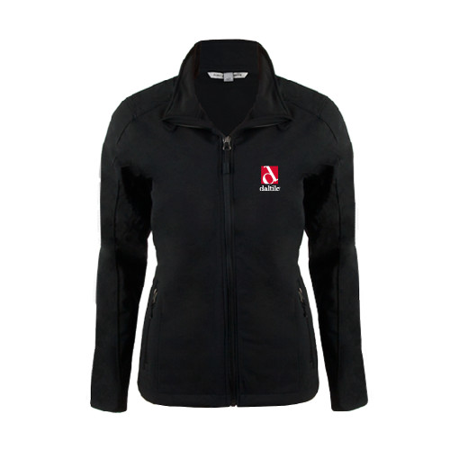 Womens Black Softshell Jacket-Daltile Stacked Logo