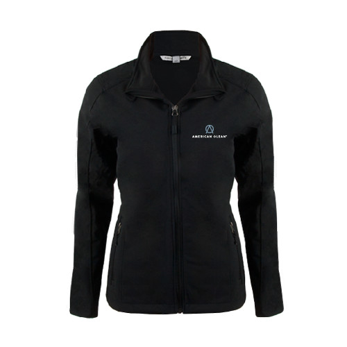 Womens Black Softshell Jacket-American Olean